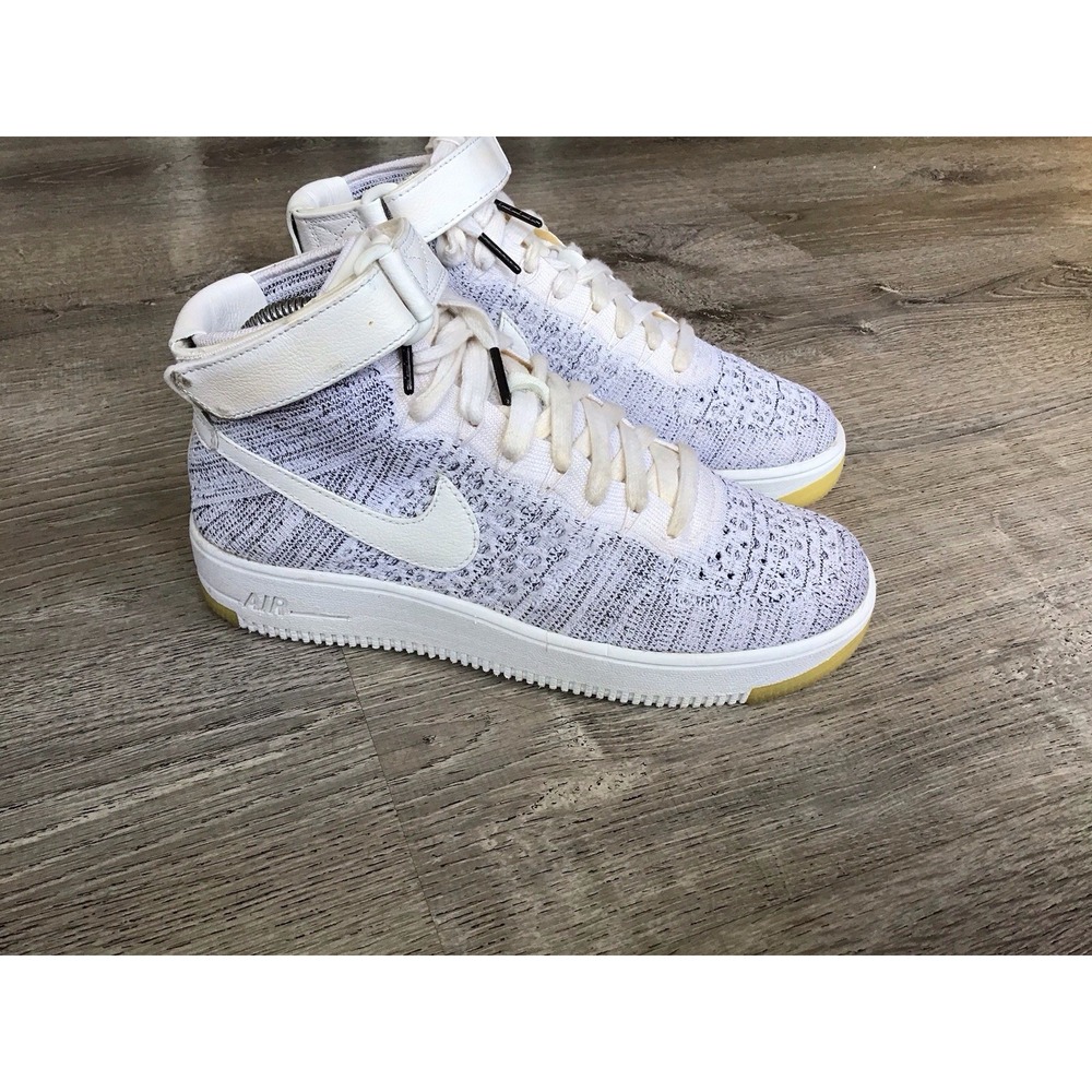 Nike Air Force 1 Womens Ultra Flyknit Sneakers Ankle 818018-101  Shoes Size 8.5